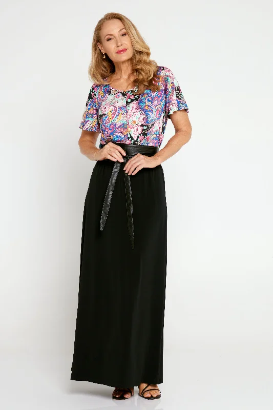 Delphine Maxi Skirt -  Black