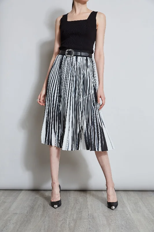 Contrast Pleated Skirt