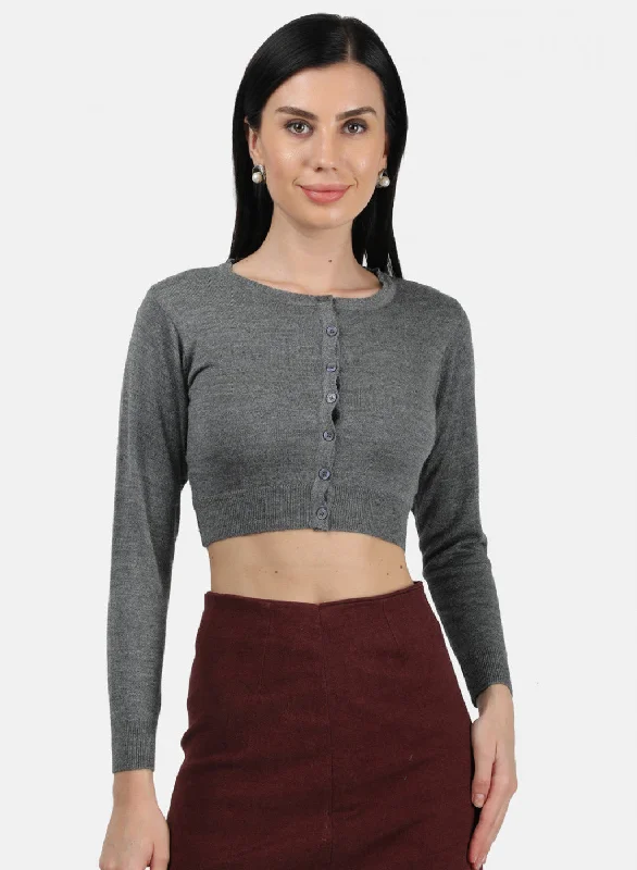 Women Grey Solid Blouse