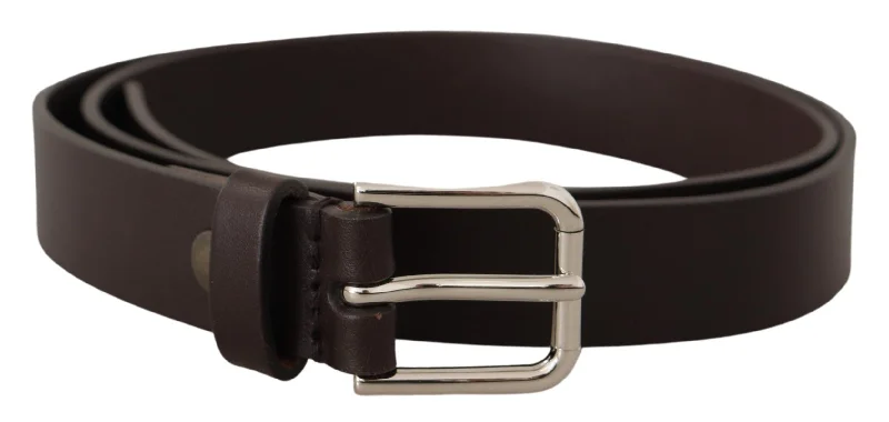 Dolce & Gabbana Elegant Leather Belt With Logo Men's Buckle