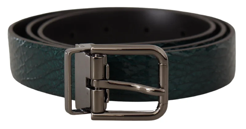 Dolce & Gabbana Elegant  Leather Belt with  Men's Buckle