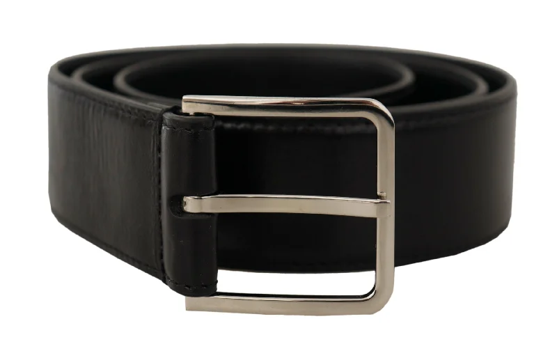 Dolce & Gabbana Elegant Leather Belt with Metal Men's Buckle