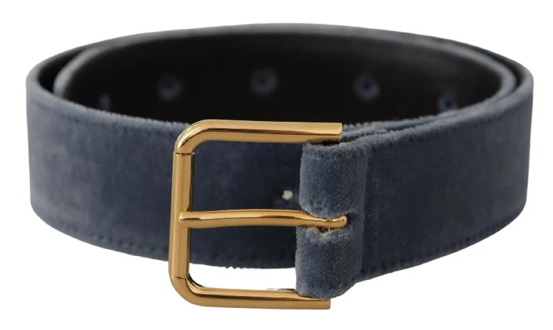 Dolce & Gabbana Elegant Navy Velvet Designer Women's Belt