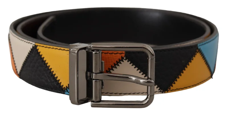 Dolce & Gabbana  Leather Belt with  Men's Buckle