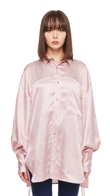 Stone Wash Effect Printed Oversize Shirt