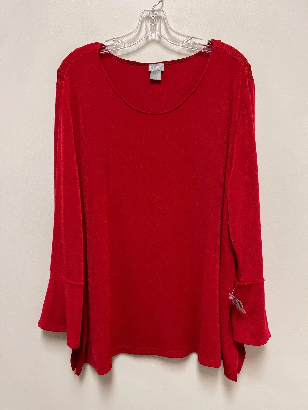 Top Long Sleeve By Chicos In Red, Size: 2x