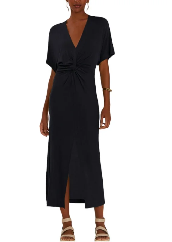 V Neck Coverup In Black